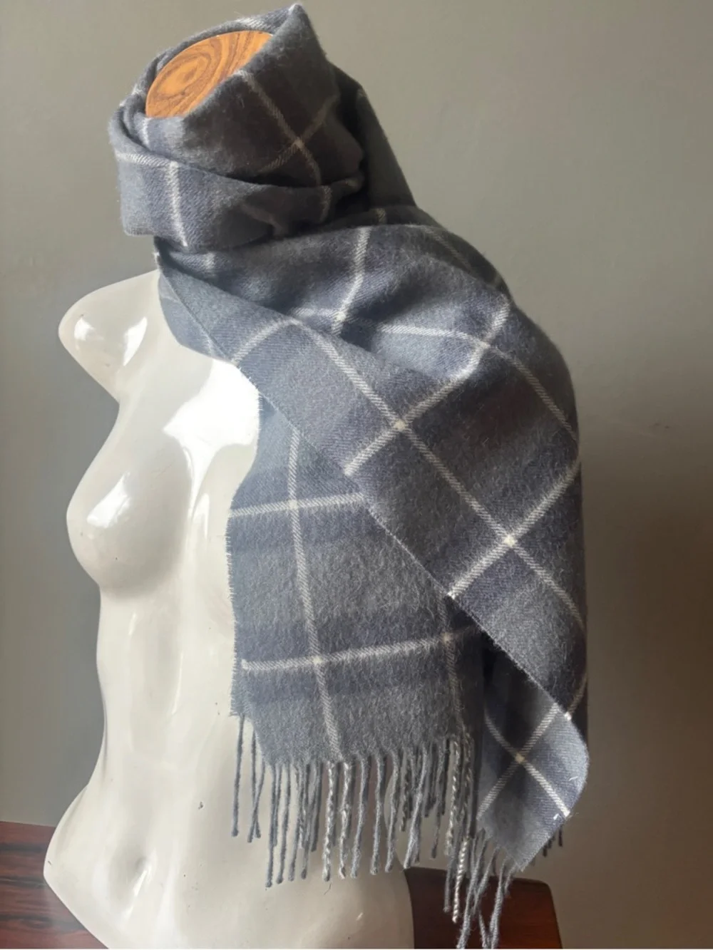 La Martina Argentina Polo Tradition Gray Plaid Scarf Luxurious Travel Find